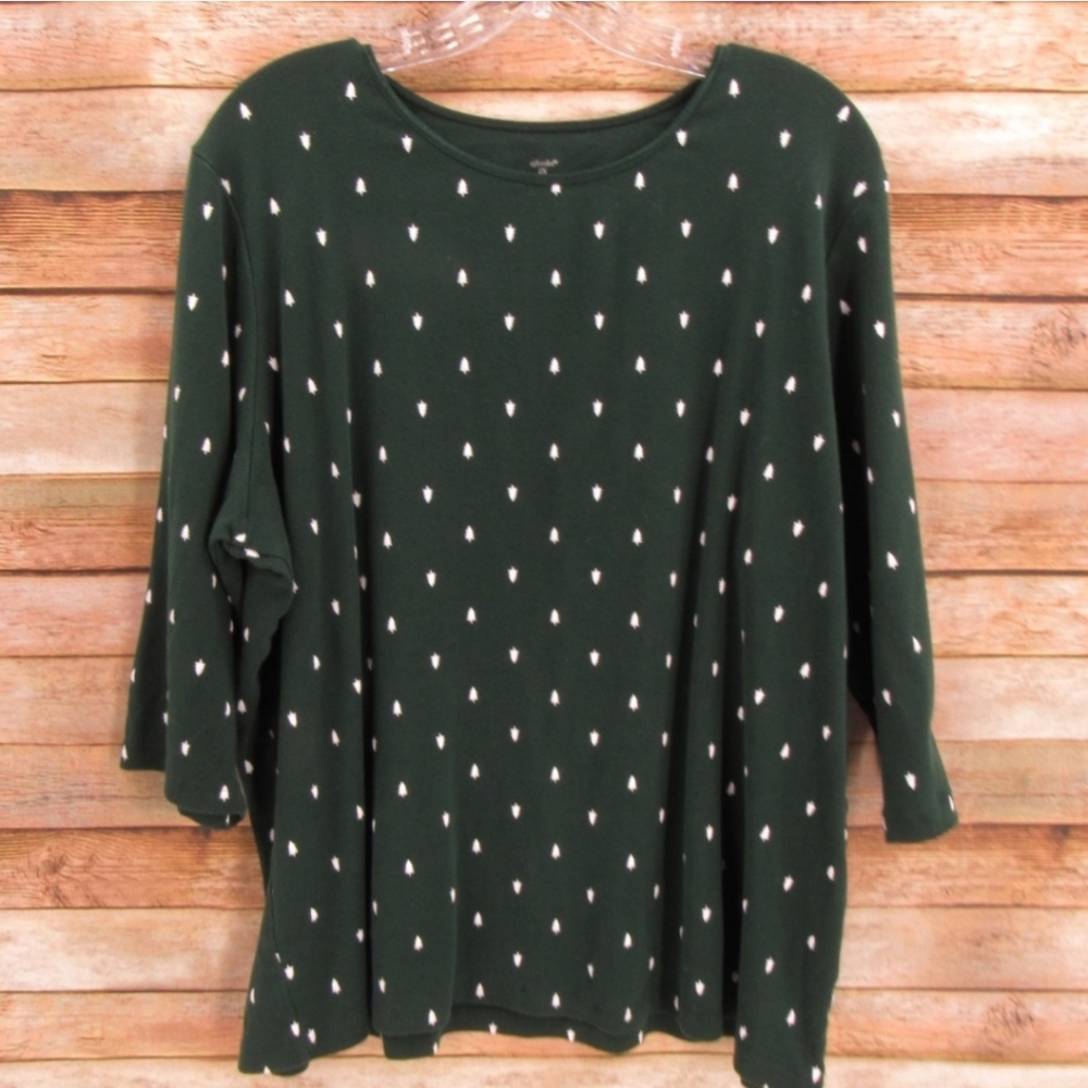 cjbanks Forest Green Christmas Tree Tee 2X